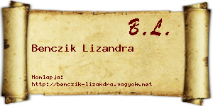 Benczik Lizandra névjegykártya